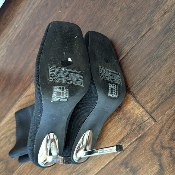 Black Sock Heeled Booties 8 - Picture 5 of 5